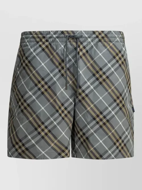 Burberry - check pattern beach shorts side pocket