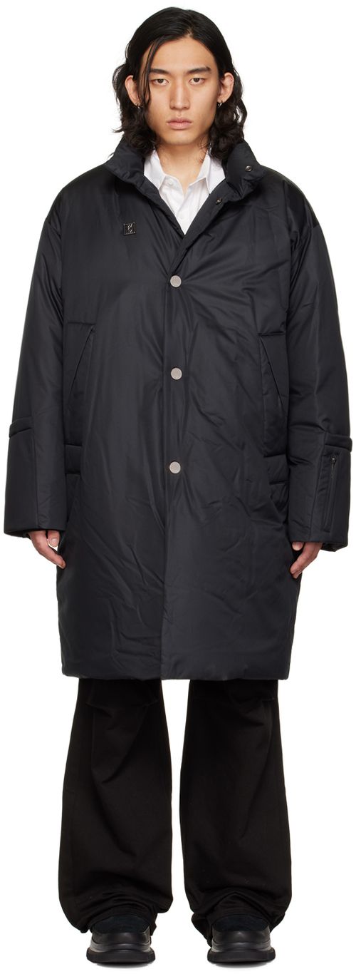 black stand collar down coat