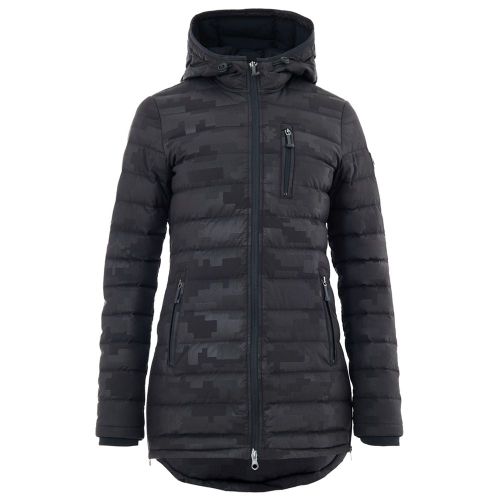 Tone-on-Tone Logo Print Down Jacket — Black