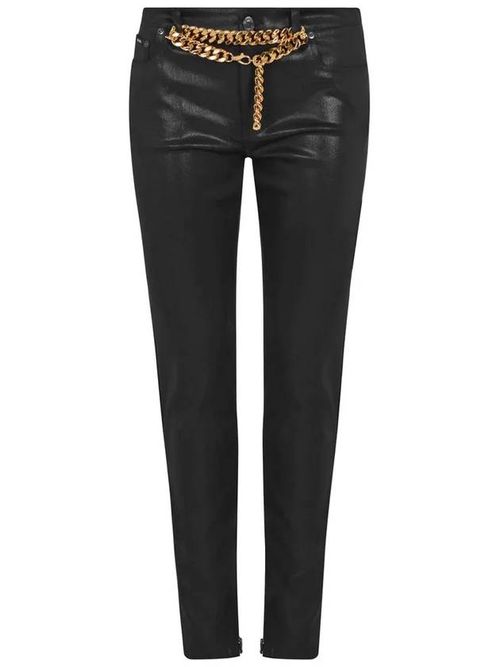 High-shine straight-leg jeans - Black