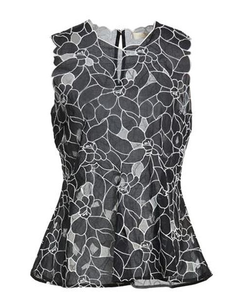 Woman Top Black Size 2 Cotton, Polyester