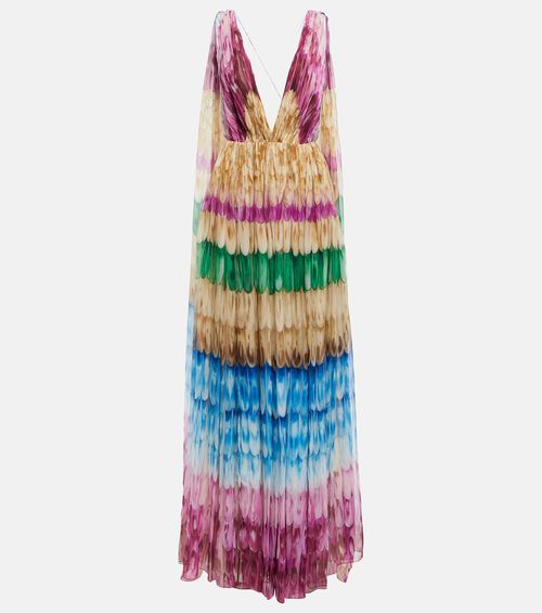 Printed silk gown