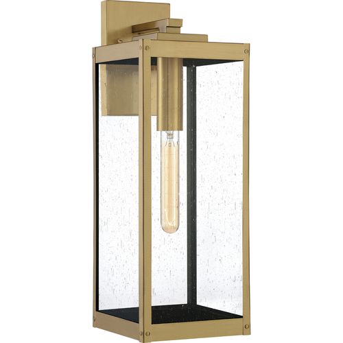 Westover 1-Light Outdoor Wall Lantern in Antique Bra
