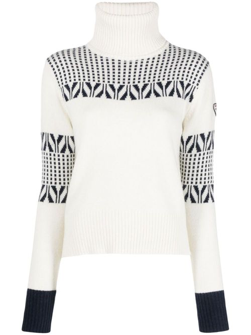 Vintage intarsia-knit jumper - White