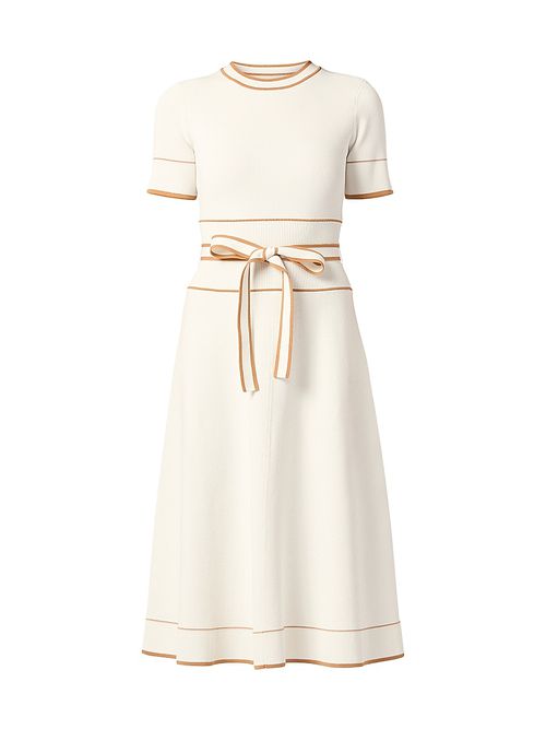 Women's Addison Belted Knit Dress - Ivory Terracotta