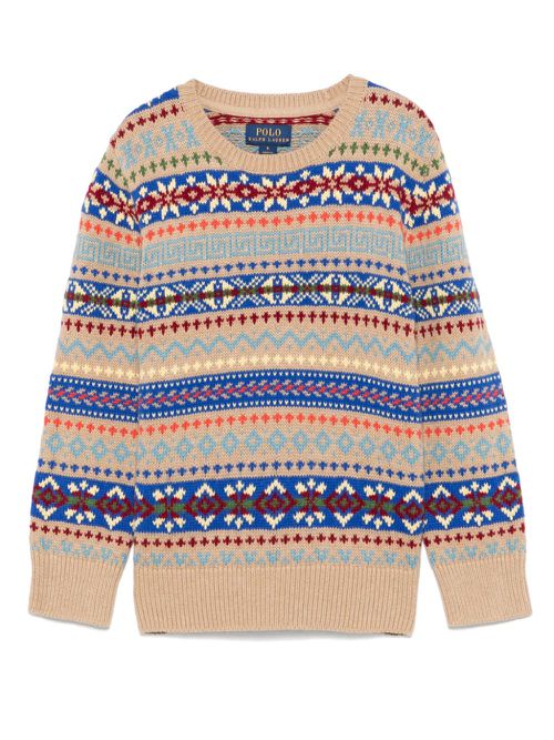 Fair isle-intarsia sweater - Neutrals