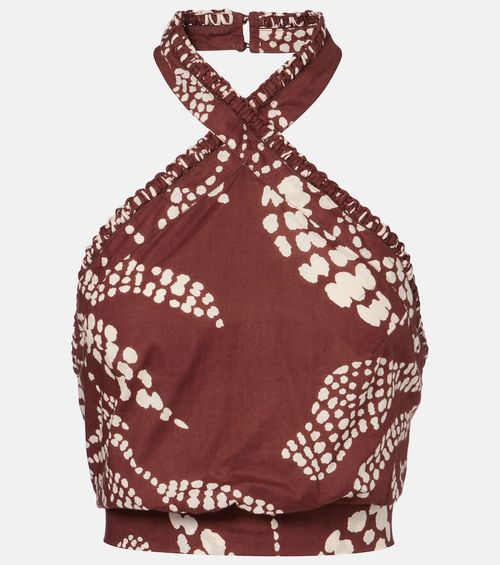 Suma printed cotton crop top