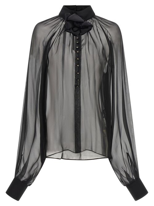 Chiffon Blouse With Flower