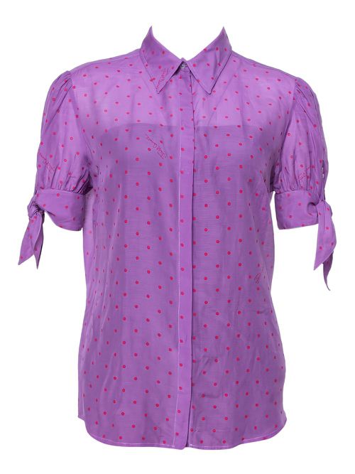 Pre-Owned cotton-blend blouse - Purple