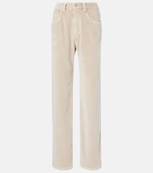 Dyed cotton wide-leg pants