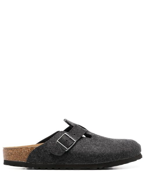 Boston buckled wool slippers - Grey