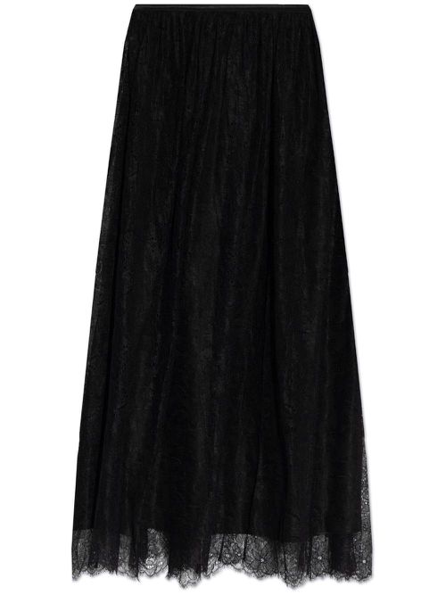 Lace-detailing midi skirt - Black