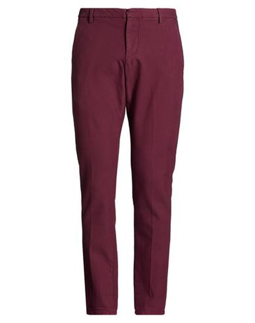 Man Pants Burgundy Size 34 Cotton, Elastane