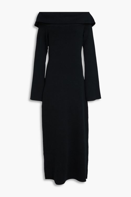 Bennie off-the-shoulder TENCEL™ Lyocell-blend midi dress - Black - L