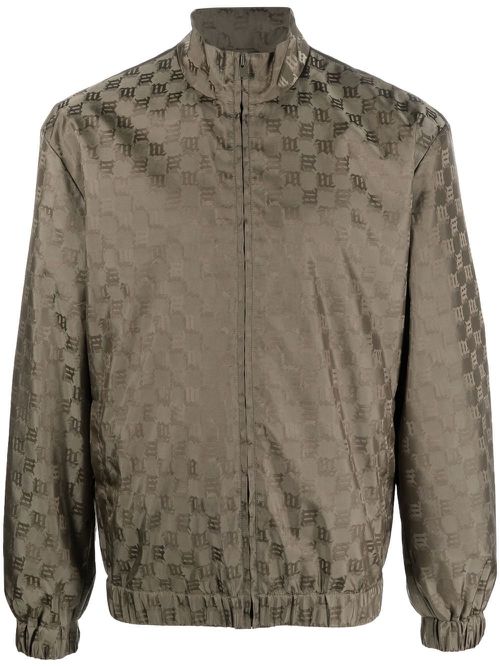 Monogram-pattern track jacket - Green