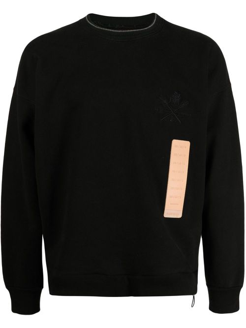 Logo-patch cotton sweatshirt - Black