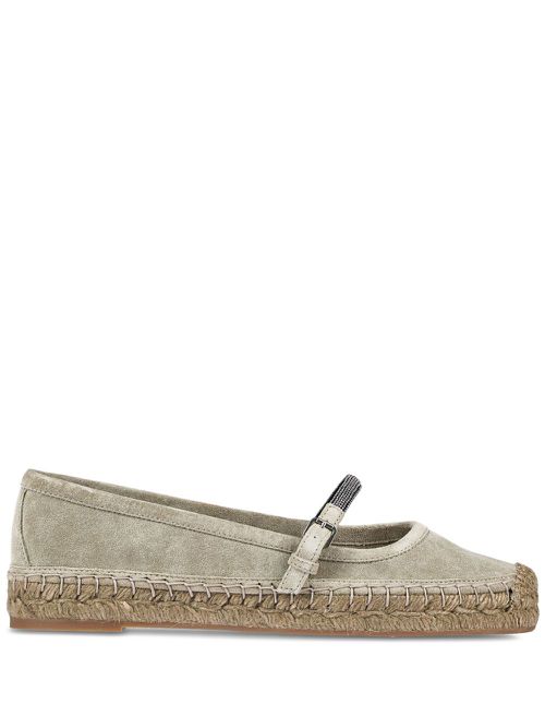 Suede flat espadrilles - Green