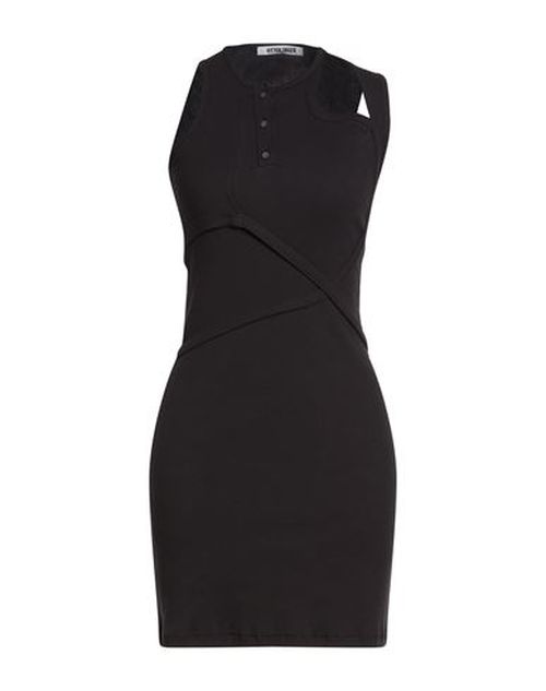 Woman Mini dress Black Size M Organic cotton, Elastane