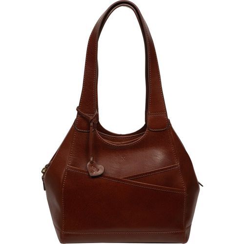 NiNa Amora Womens 'Enza' Conker Brown Leather Handbag - One