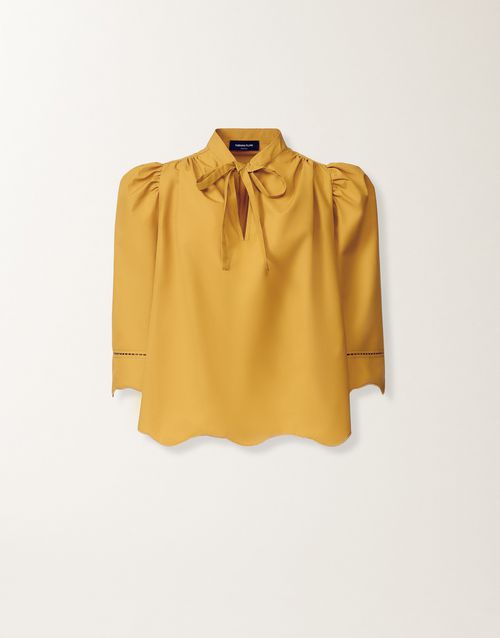 Poplin top, mustard