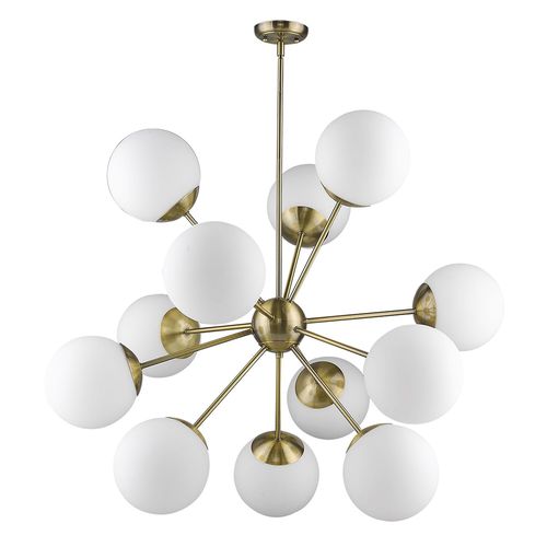 Antique Brass 12 Light Chandelier from the Solea Collection