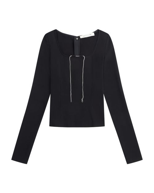 Long sleeve chain top