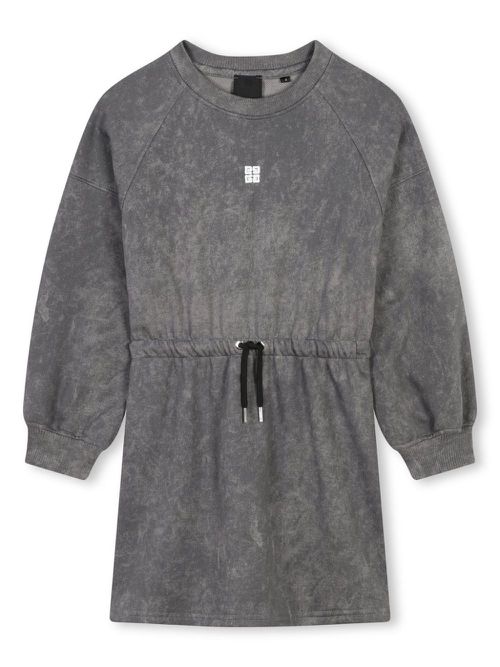 Acid wash-print cotton dress - Grey