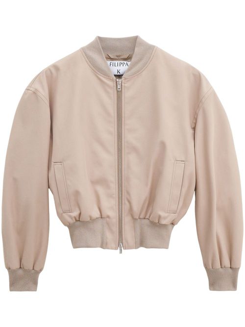 Cotton bomber jacket - Neutrals