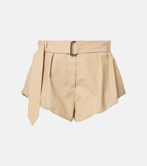High-rise cotton-blend shorts