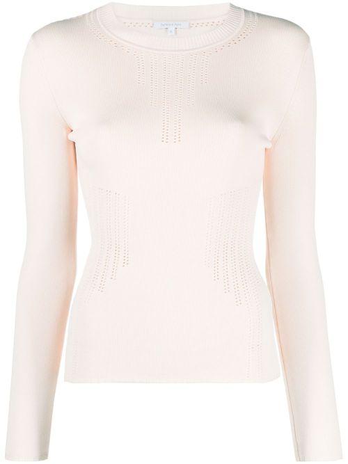 Crew-neck open-knit jumper - Neutrals