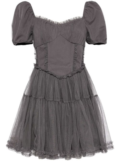 Ruffled panelled minidress - Grey