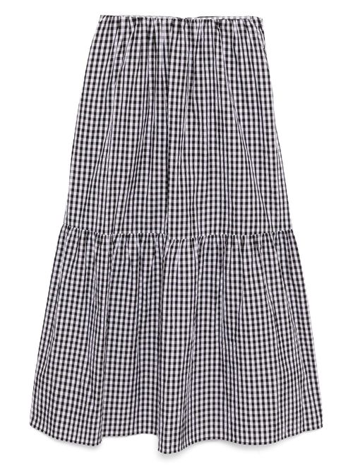 Gingham Ripple Checked skirt - Black
