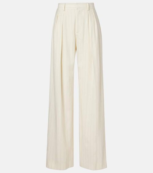Striped high-rise wool wide-leg pants
