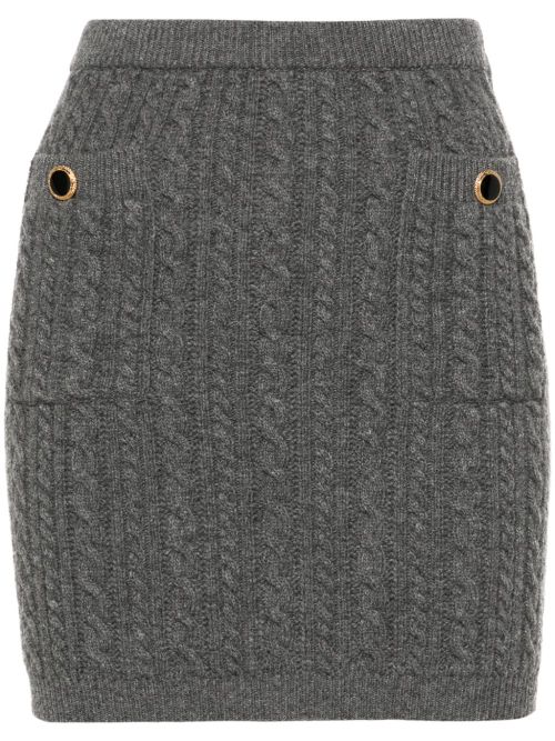 Wool knitted mini skirt - Grey