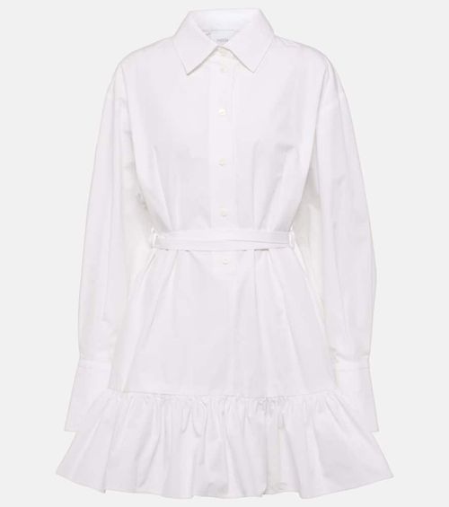 Ruffled cotton shirt dress