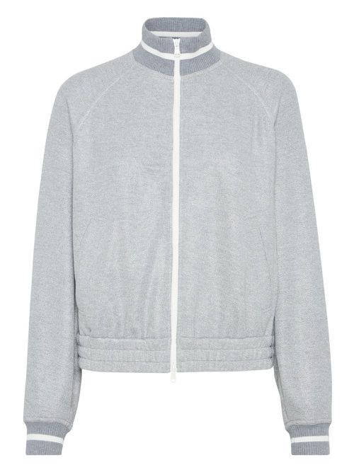 Cotton-blend bomber jacket - Grey