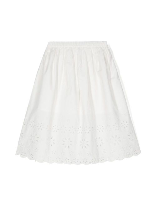 Broderie-anglaise cotton skirt - White
