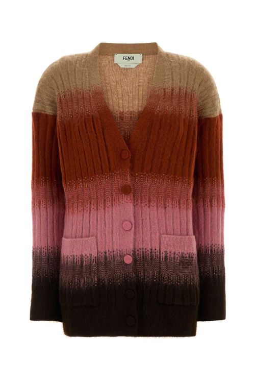 Ombré Colorblock Mohair Cardigan — Multicolor