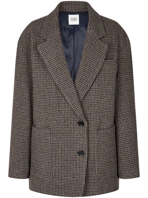 Check-pattern blazer - Brown