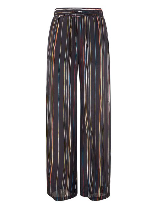 Striped wide-leg trousers - Blue