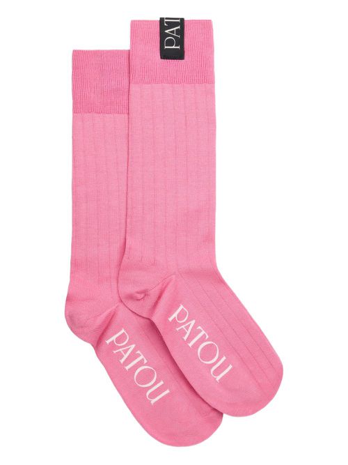 Ribbed logo socks - Pink