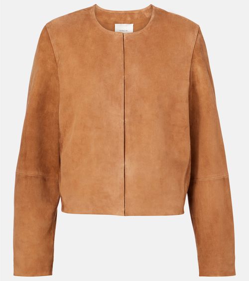 Cropped suede jacket
