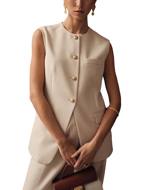 Athena High Neck Long Line Waistcoat