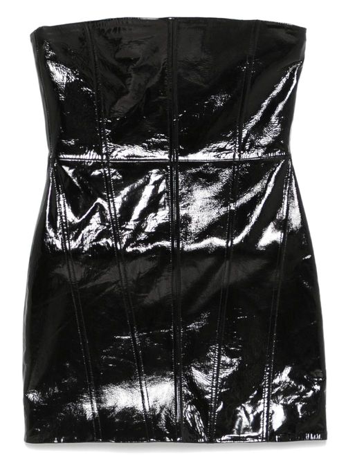 Retrofete patent-finish mini dress - Black