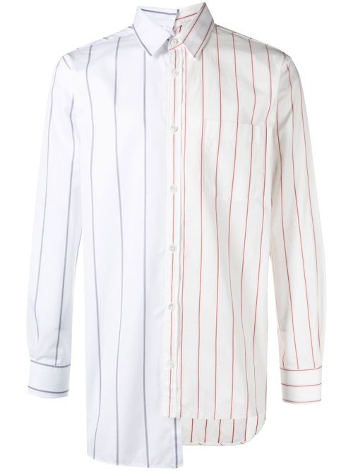 Two-tone pinstripe shirt - White