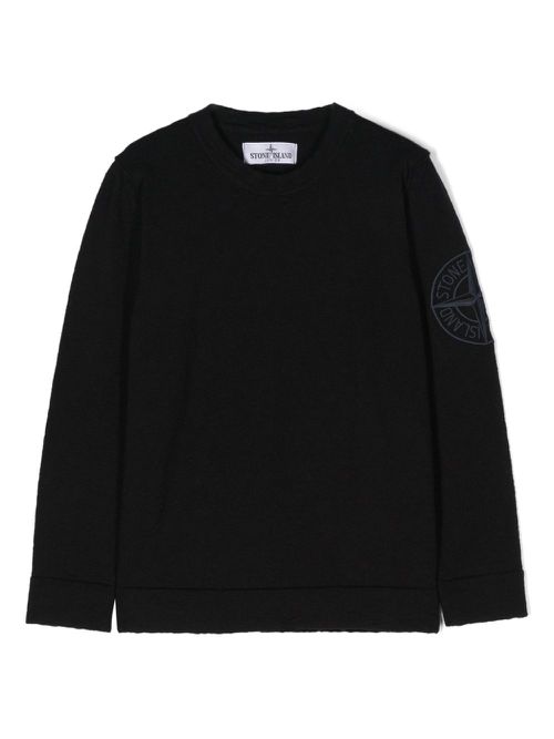 Embroidered-Compass jumper - Black