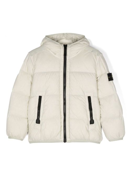 Compass-badge padded jacket - Neutrals