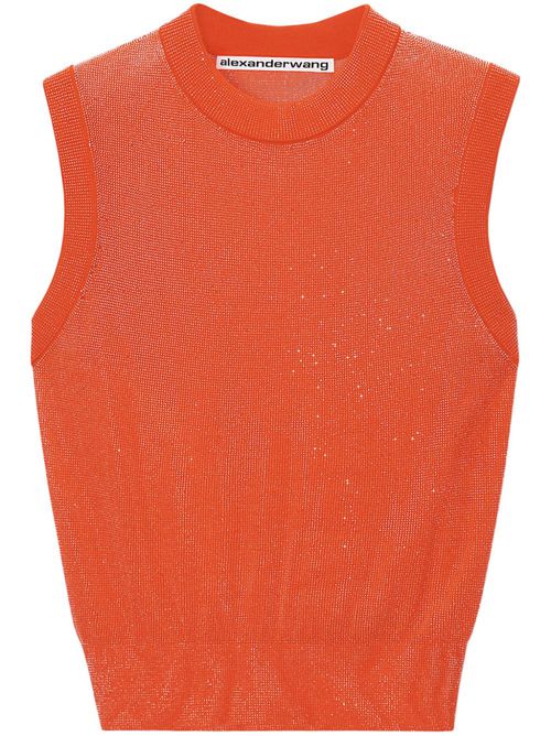 Mock-neck tank top - Orange