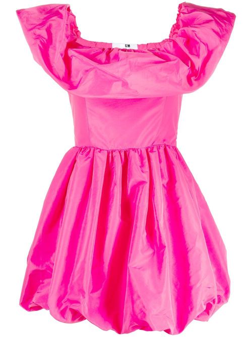 Ruffled off-shoulder puffball dress - Pink