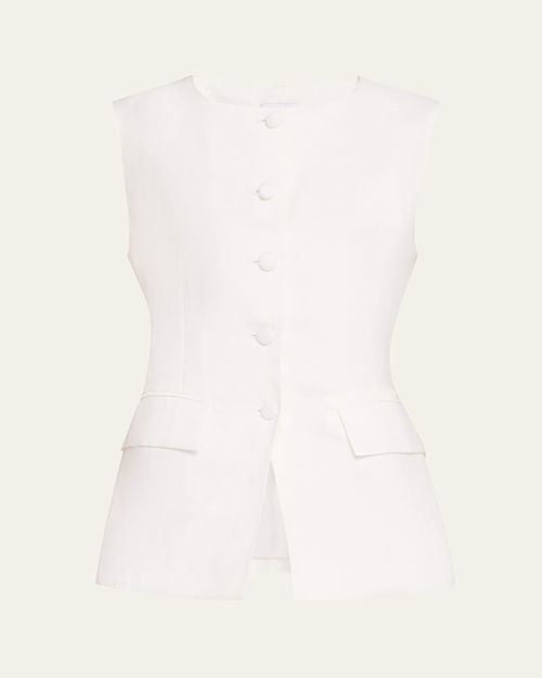 Button-Front Linen Vest